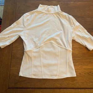 3/4 length sleeve cream turtle neck